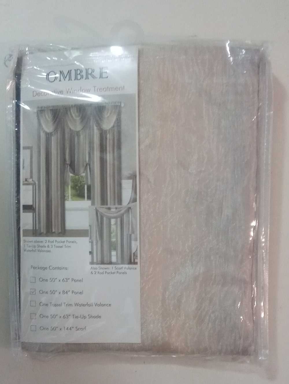 Ombre Decorative Window Panel Gold 84" Rod Pocket NWT $30